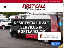 First Call Heating & Cooling, OR screenshot